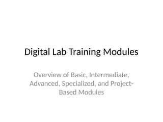 Digital Lab Training Module for Raspberry Pi | PPTX