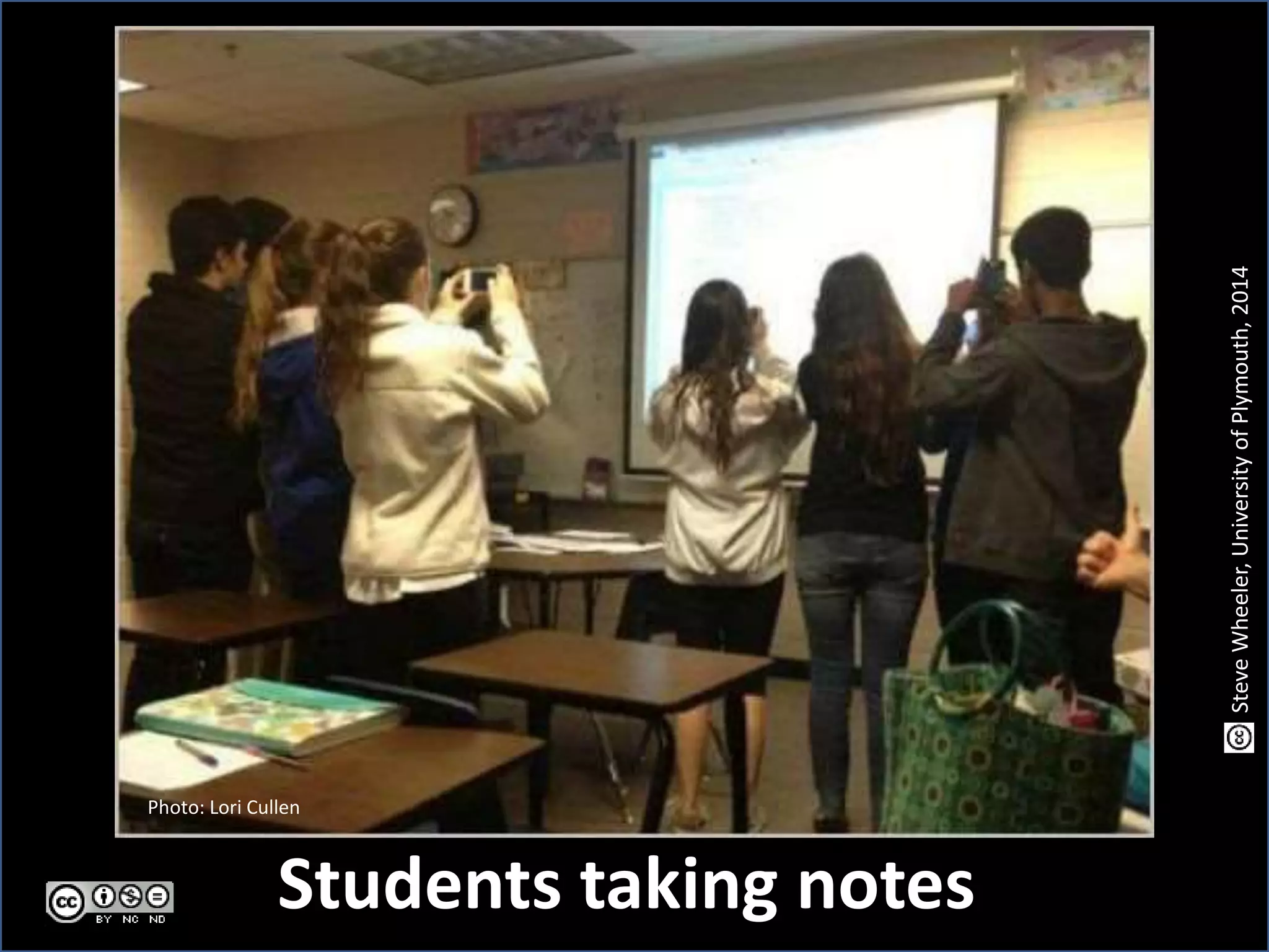 Students taking notes
Photo: Lori Cullen
SteveWheeler,UniversityofPlymouth,2014
 