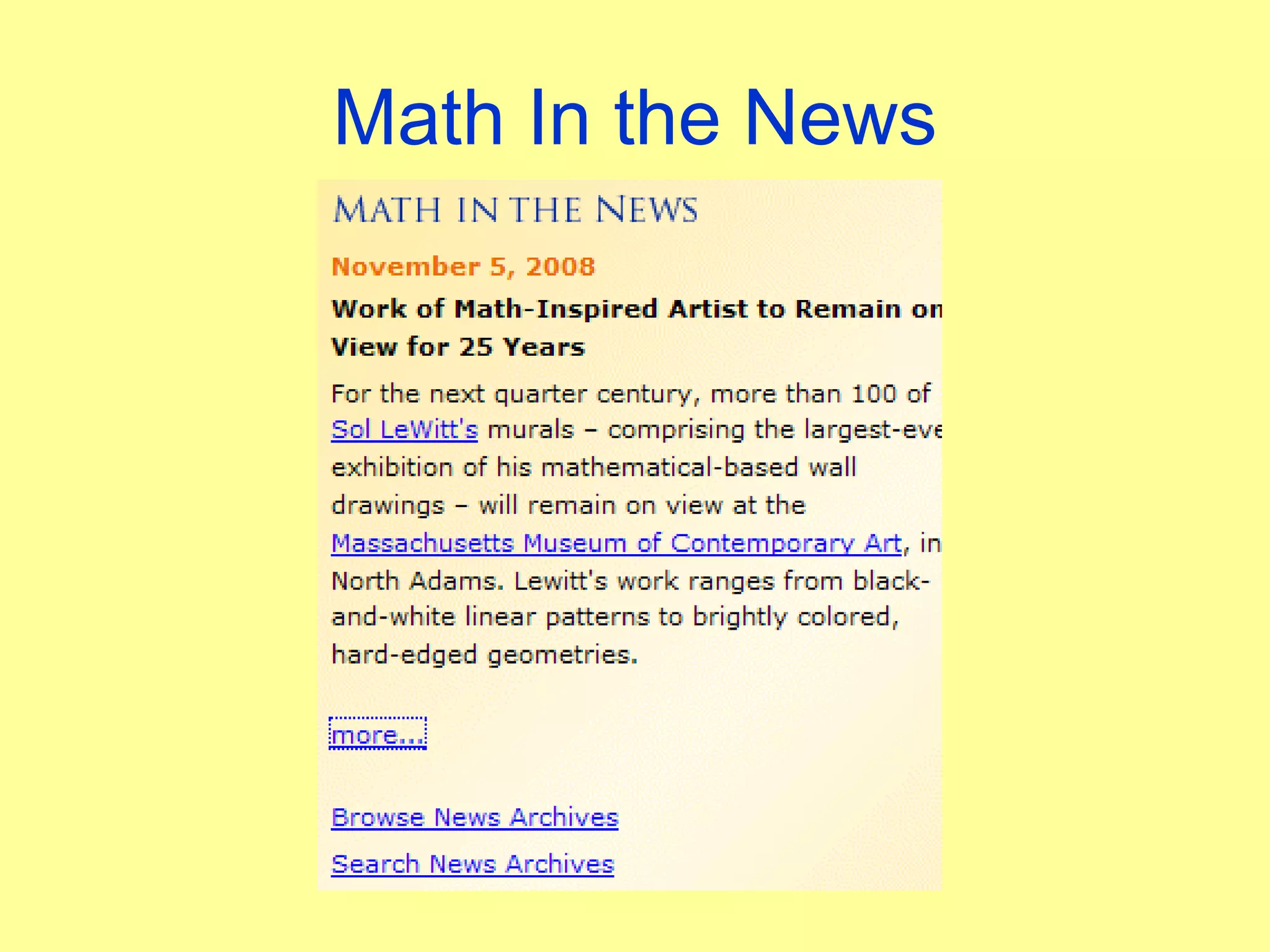 Math In the News 