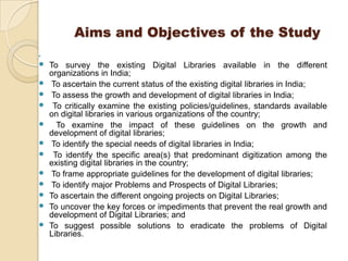 Digital libraries in india an analytical study by dr. amjad ali | PPTX