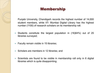 Membership

    Punjabi University, Chandigarh records the highest number of 14,000
    student members, while IIT- Mumbai...
