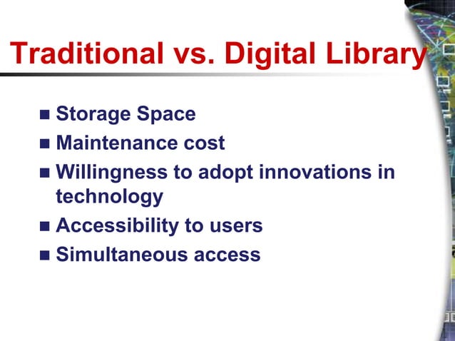 Digital library | PPTX | Desktop Publishing | Computer Software and ...