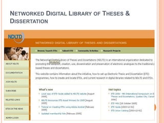 NETWORKED DIGITAL LIBRARY OF THESES &
DISSERTATION
 