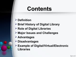 Digital Libray | PPT | Databases | Computer Software and Applications