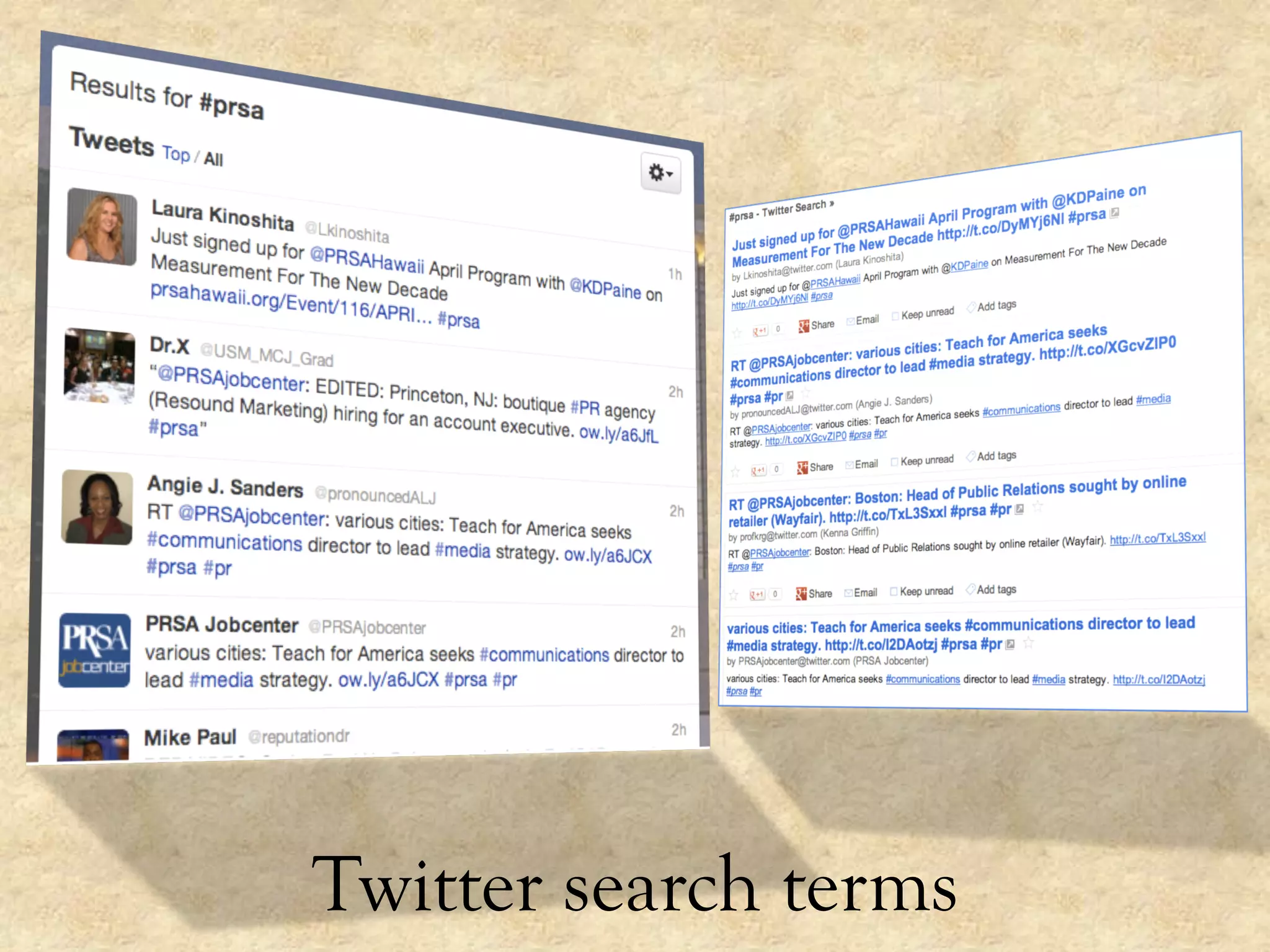 Twitter search terms