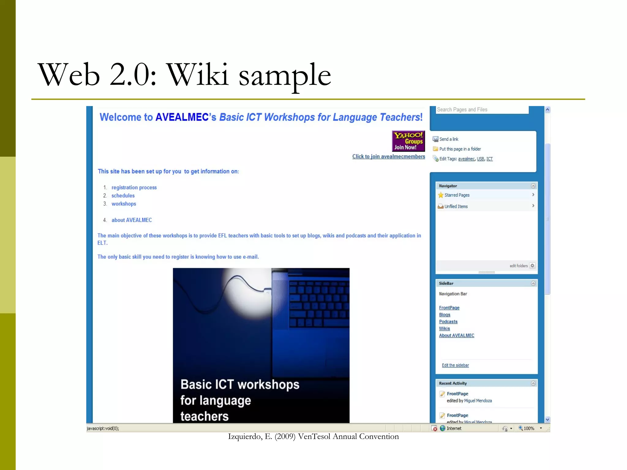 Web 2.0: Wiki sample 