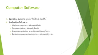 digital literacy, parts of a computer, computer hardware and software ...