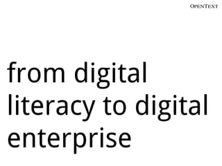 from digital
literacy to digital
enterprise
 