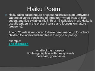 Teaching different styles of Poetry | PPT