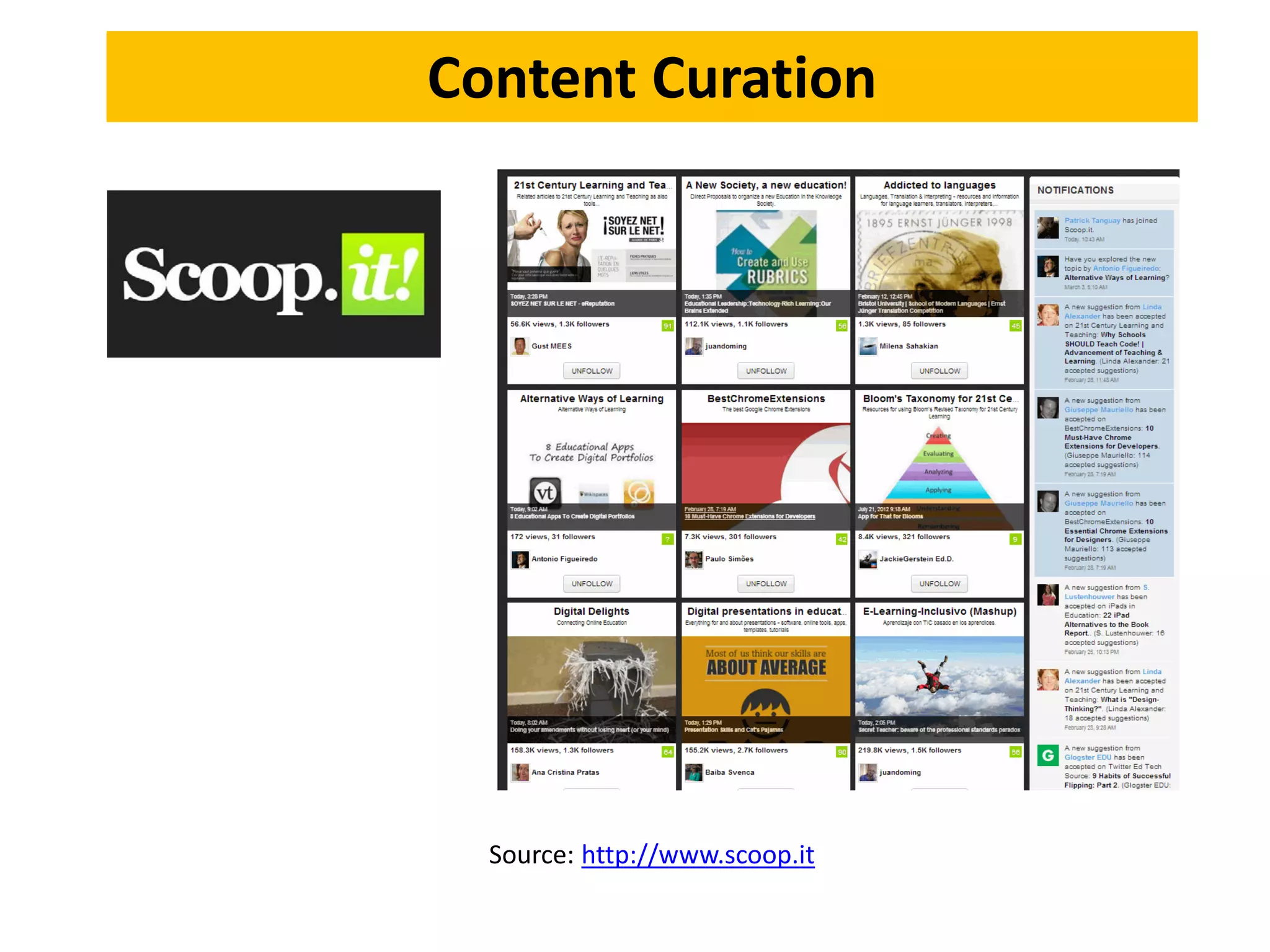 Content Curation




  Source: http://www.scoop.it
 