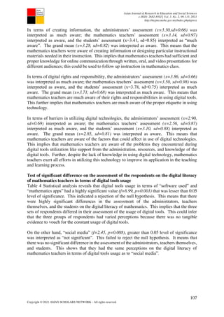 Digital Literacy of Mathematics Teachers in State Universities and ...