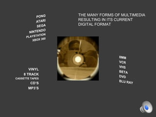 THE MANY FORMS OF MULTIMEDIA
RESULTING IN ITS CURRENT
DIGITAL FORMAT
 