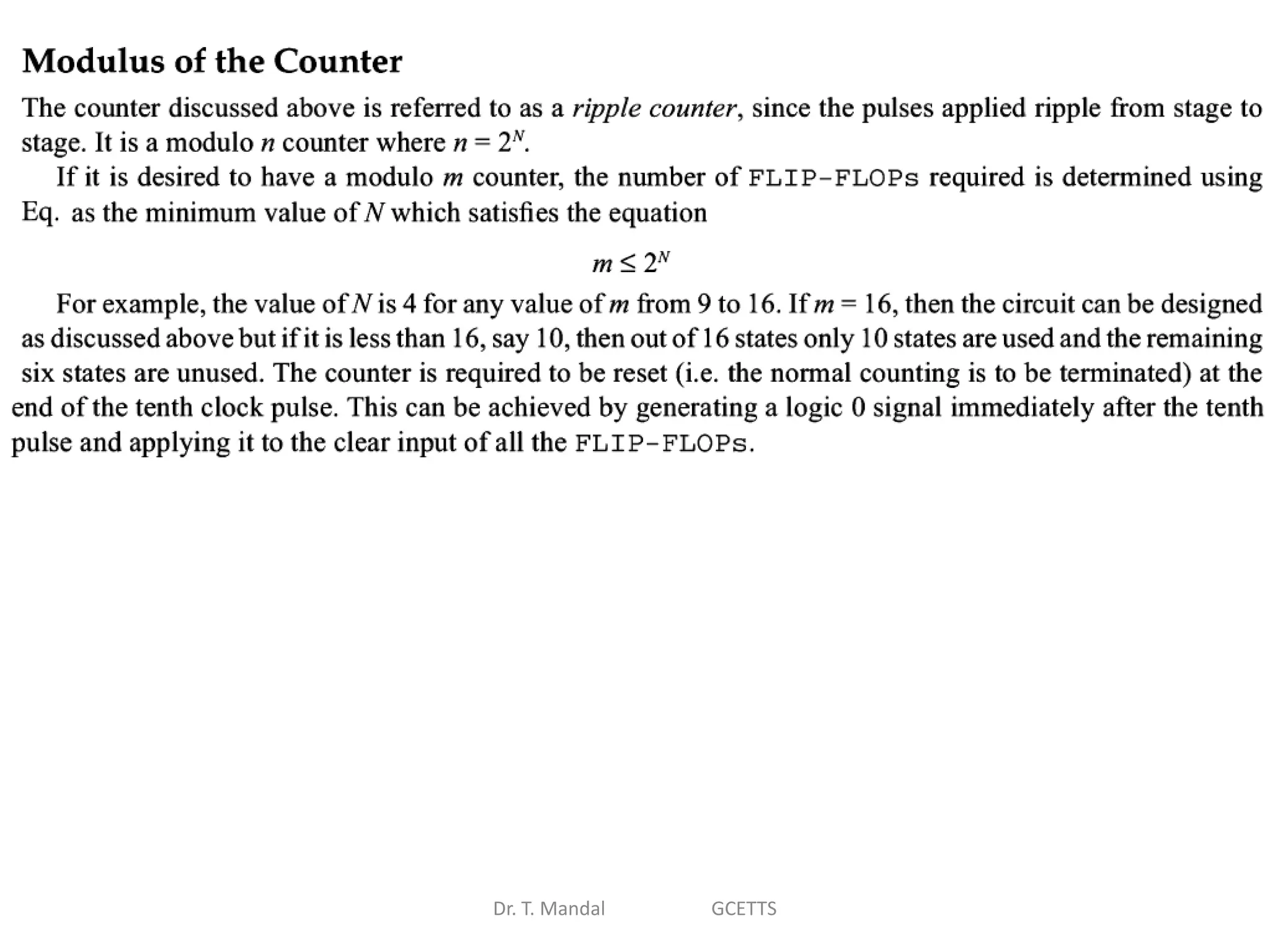 Dr. T. Mandal GCETTS
 