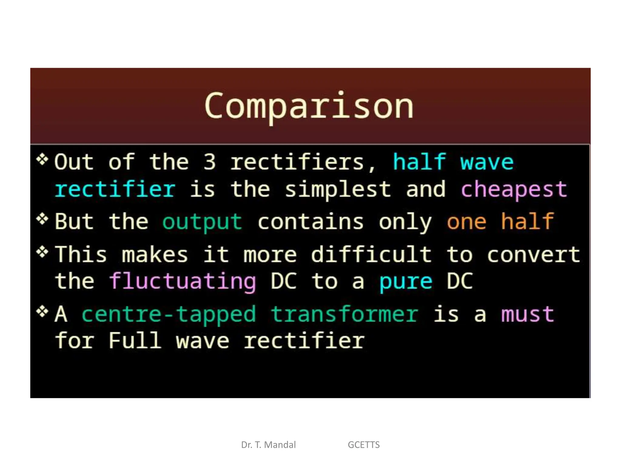 Dr. T. Mandal GCETTS
 