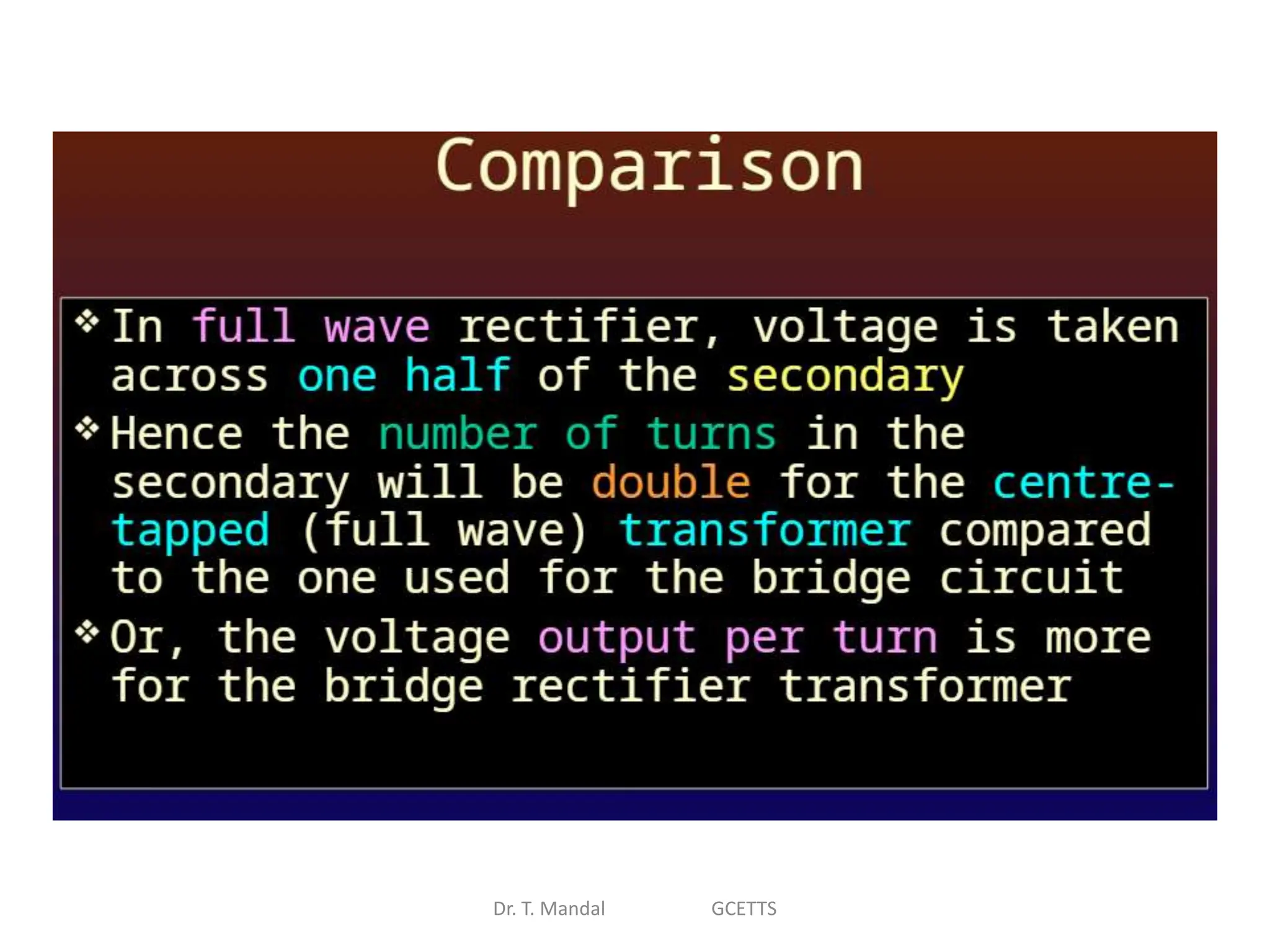 Dr. T. Mandal GCETTS
 