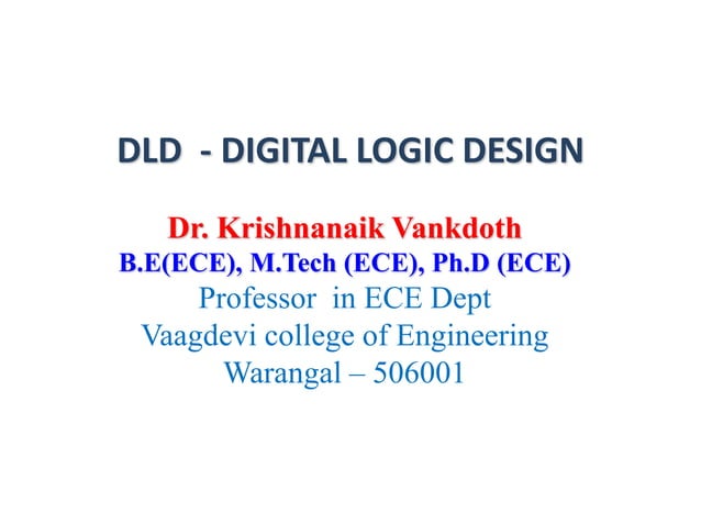 Digital logic design | PPTX