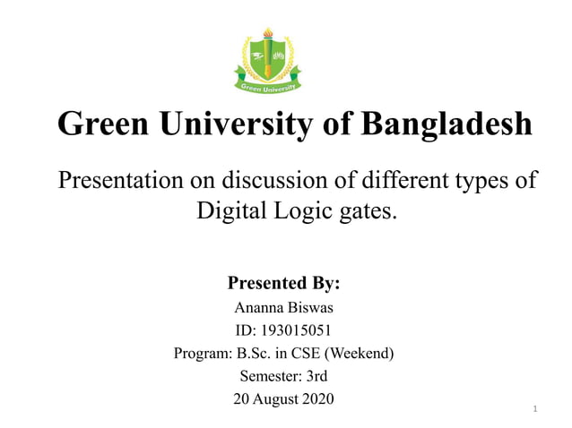 Presentation on Digital logic design | PPTX | Technology & Computing