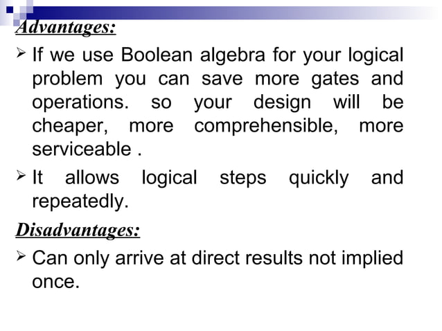 Digital logic gates and Boolean algebra | PPT