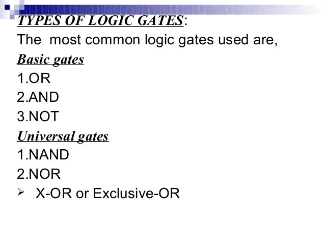 Digital logic gates and Boolean algebra