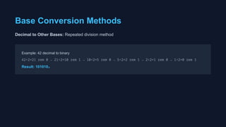 Decimal Base Coding slides for Digital Logic and Number Systems | PPTX