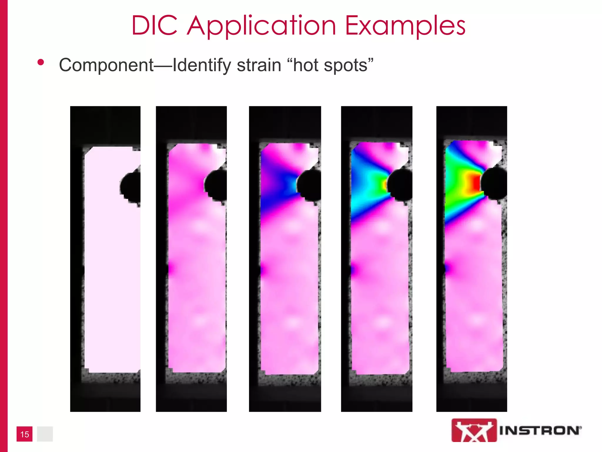 15
DIC Application Examples
• Component—Identify strain “hot spots”
 