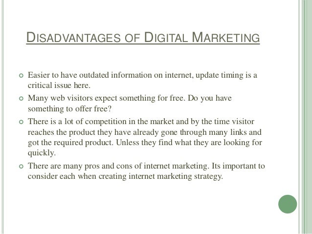 what are advantages and disadvantages of digital marketing