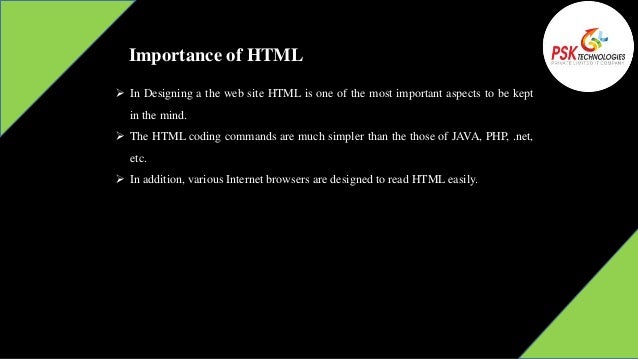 Importance of HTML | PPTX