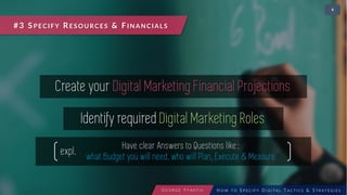 • 26
Create your Digital Marketing Financial Projections
Identify required Digital Marketing Roles
#3 SPECIFY RESOURCES & ...