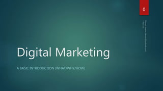 Digital Marketing
A BASIC INTRODUCTION (WHAT/WHY/HOW)
0
 
