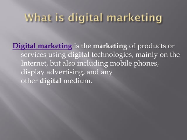 Digital marketing introduction | PPT