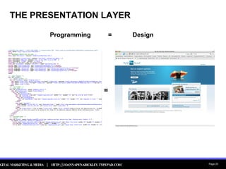 THE PRESENTATION LAYER Programming  =  Design = 