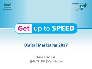 Digital Marketing 2017
Nina Goodwin
@GUTS_SW @Cosmic_UK
 