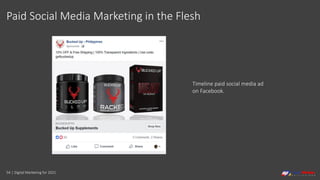 54 | Digital Marketing for 2021
Timeline paid social media ad
on Facebook.
Paid Social Media Marketing in the Flesh
 