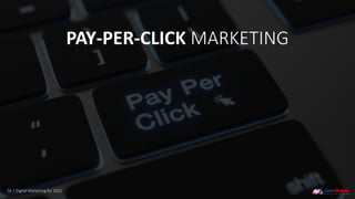 PAY-PER-CLICK MARKETING
56 | Digital Marketing for 2021
 