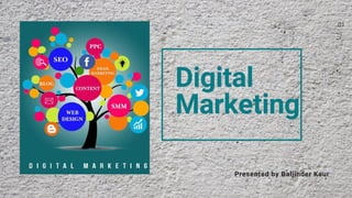 Digital
Marketing
Presented by Baljinder Kaur
01
 