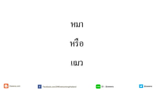 หมา
หรือ
แมว
ID : @oweeraFacebook.com/SMEnetworkingthailandOweera.com @oweera
 