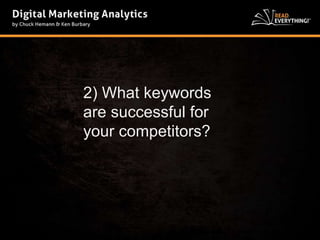 2) What keywords 
are successful for 
your competitors? 
 