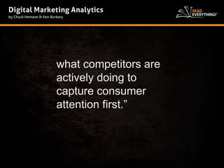 what competitors are 
actively doing to 
capture consumer 
attention first.” 
 
