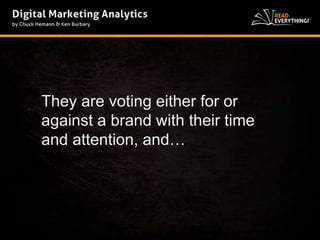 They are voting either for or 
against a brand with their time 
and attention, and… 
 