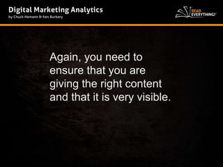 Again, you need to 
ensure that you are 
giving the right content 
and that it is very visible. 
 