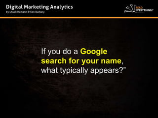 If you do a Google 
search for your name, 
what typically appears?” 
 