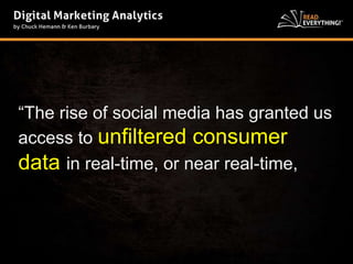 “The rise of social media has granted us 
access to unfiltered consumer 
data in real-time, or near real-time, 
 