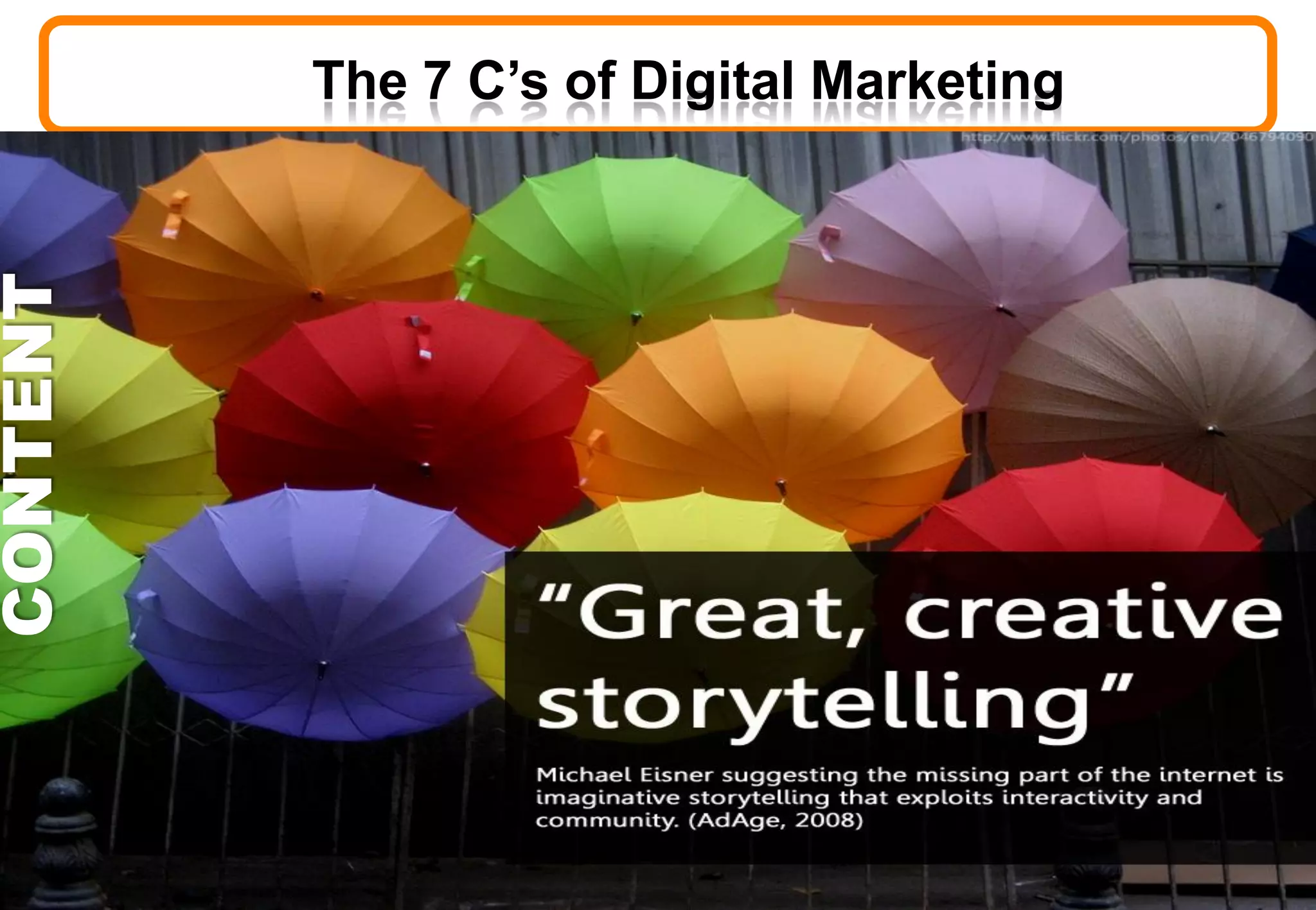 CONTENT
The 7 C’s of Digital Marketing
 