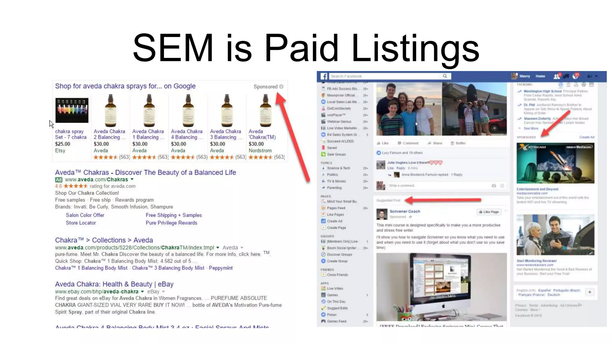 SEM is Paid Listings
 