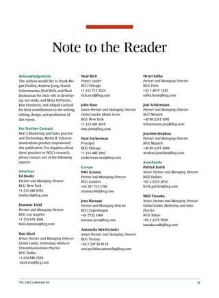 The CMO’s Imperative	 33
Acknowledgments
The authors would like to thank Me-
gan Findley, Andrew Jiang, Harish
Subramanian...