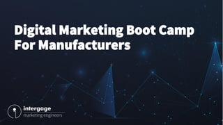 Digital Marketing Boot Camp
For Manufacturers
 