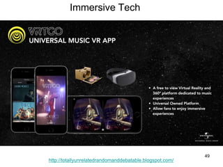 49
http://totallyunrelatedrandomanddebatable.blogspot.com/
Immersive Tech
 