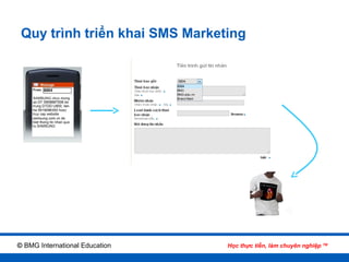 Quy trình triển khai SMS Marketing




© BMG International Education   Học thực tiễn, làm chuyên nghiệp   TM
 