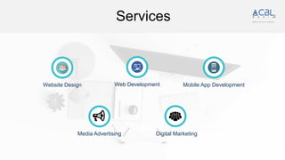 Website Design Mobile App Development
Web Development
Media Advertising Digital Marketing
Services
 