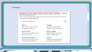 Title tag
For example:
 